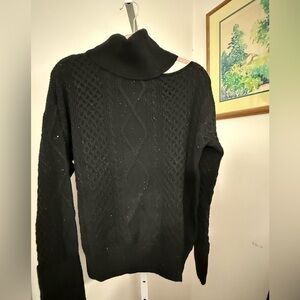 Sofia Vergara One Cold Shoulder Black Sparkly Sweater. NWT.